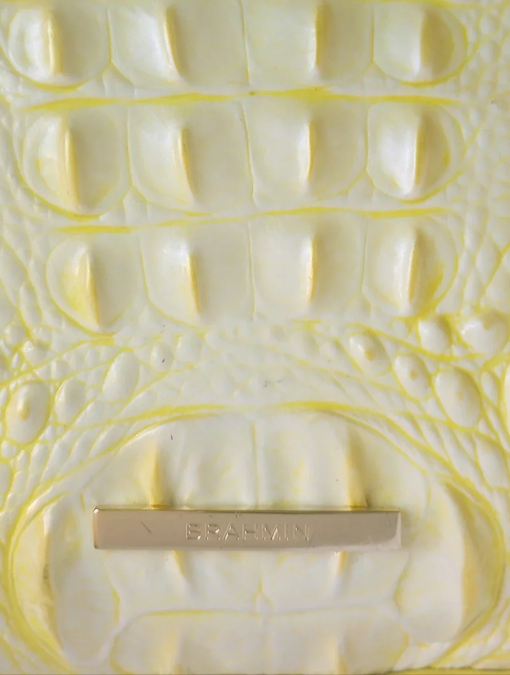 Brahmin Sunshine Yellow Ombre Melbourne Esme Shoulder Bag, Croc Embossed Leather
